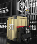 Heavy Duty Electric Pallet Jack With Lithium Battery 6600 Lbs Capacity Fork Truck For Warehouse Jobs Easy操控 Multi-Function Handle And Powerful Motor with gold container.