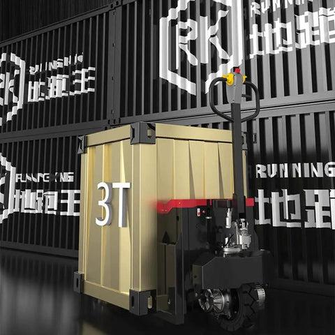 No Sweat Material Moving With This Electric Pallet Jack Rated For 6600 Lb Loads And Lithium Battery Power built solid with a heavy crate.