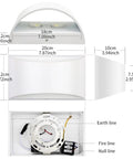 Dimensions and parts of Lit Modern LED Up Down Wall Sconce 12W Dimmable Indoor Light in Warm White 3000K 1200 Lumens Aluminum Finish