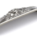 Provence Collection Center To Center 3.75 Inch Pewter Traditional Cabinet And Drawer Pull Handle floral design side view