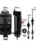 DIY Pendulum Clock Movement Kit with Silent Hands, fitting diagram, parts for wood, metal, frameless clocks