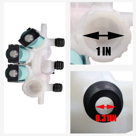 Heavy Duty Washing Machine Water Inlet Valve 120V 60Hz Dual Port For Hot And Cold Water Control Plug And Play Direct Replacement details