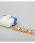 5 Pcs 6 Pin AMP Connector Kit Blower Speed Resistor Switch 6P Female Plug Heavy Duty with gold terminals for VW BMW Toyota Nissan.