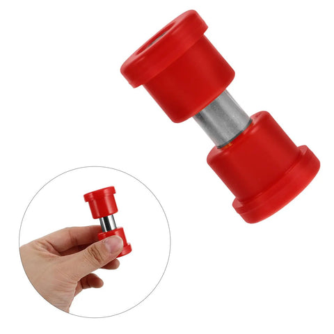 Golf Cart Spring Bushing Kit 8 Piece Rubber and Plastic Replacement Parts, close-up of red rubber bushing with metal core