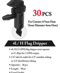 4L/H flag dripper for 1/2" mainline tubing, 30 pieces, suitable for 1 GPH output in the 90 Piece Flag Dripper Kit for Garden Irrigation.