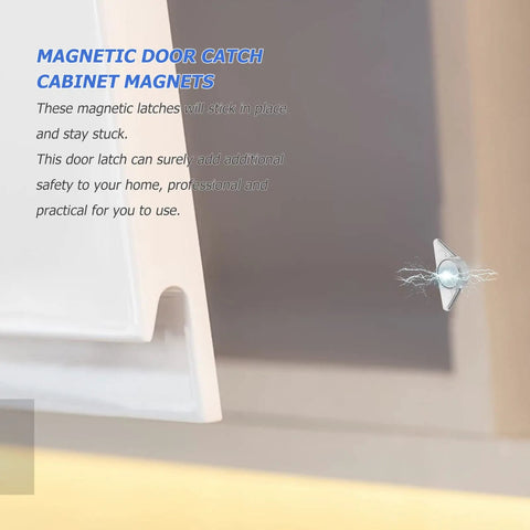 4 Pack Magnetic Cabinet Door Catches Heavy Duty Push Latch for Closets Wardrobes Cupboards Furniture Doors Silver