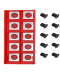 Rock Solid 14Mm Carbide Cutter Inserts 10 Pack Square 4 Sided Rotatable Blades For Woodworking Spiral Planer Head With M6 Screws
