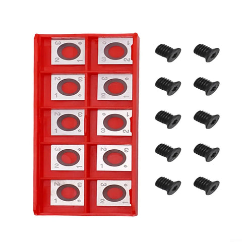 Rock Solid 14Mm Carbide Cutter Inserts 10 Pack Square 4 Sided Rotatable Blades For Woodworking Spiral Planer Head With M6 Screws