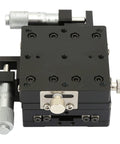 XY Linear Stage Micrometer Slide Table Pro Grade Precision for Fine Positioning, aluminum anodized black sliding table with roller bearing.