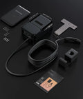 Components of Level 2 Smart EV Charger 48A Fast Charge Up To 11.5 kW at 240V, 53 Miles Per Hour, 25 ft Cable with instructions