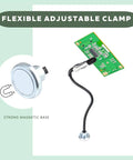 Six Arm Magnetic Helping Hands With Base And Alligator Clips For Soldering Electronics Repair PCB Work Jewelry Making Painting And Craft Projects That Grips Tight And Keeps Tiny Components Steady During Precise Work with flexible adjustable clamp.