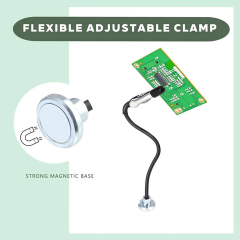 Six Arm Magnetic Helping Hands With Base And Alligator Clips For Soldering Electronics Repair PCB Work Jewelry Making Painting And Craft Projects That Grips Tight And Keeps Tiny Components Steady During Precise Work with flexible adjustable clamp.