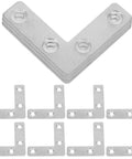Heavy Duty L Shaped Corner Brackets Set, 36 Stainless Steel Mounting Braces for Cabinets and Furniture, flat back design.