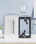 Brush Wall Plate Cable Pass Through With Bracket And Cable Hider In Wall Cable Management For TV Mounts And Low Voltage Cables White 2 Pack Ideal For HDMI Coaxial A V And Speaker Wires Or Network RJ45 Cables; white brush plate and mounting bracket with dimensions