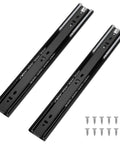 Pair Of 24 Inch Soft Close Drawer Slides With Ball Bearing Full Extension For Dresser Drawers Side Mount Heavy Duty Black Glides