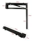 Heavy Duty Pair Folding Hinge Stool Brackets Rock Solid Wardrobe Closet Support Cold Rolled Steel with measurements 300mm x 370mm.