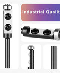 Hardcore Wood Flush Trim Router Bit Featuring Rock Solid Top Bearing 1/4 Inch Shank And Swappable Carbide Insert For Dead Easy Smooth Edge Trimming Every Time close-up of top bearing and shank