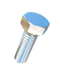 Grab A Fresh Pack Of 10 Boss Level 5/16-18 1 Inch UNC Titanium Hex Head Bolts Grade 2 CP showing a shiny titanium hex head bolt.