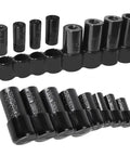 8-Piece Tap Socket Set For 1/4 And 3/8 Inch Drives Fits MCTI Standard Taps Up To 1/2 Inch 1/8 NPT And Metric Taps To 12mm