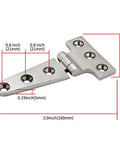 Laorde 316 stainless steel T-hinge for boat hatch, marine grade, 4x2 in (100x54 mm), two-pack with screws