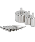 Top Tier Hole Saw Kit That Crushes Glass Tile And Ceramic With Ease Featuring Ten Pieces Ranging From 3mm To 50mm For Smooth Drilling And Home Repair Projects Without The Hassle. Ten-piece diamond hole saw set for glass and ceramic, assorted sizes.