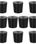 Set of 10 Heavy Duty Black Rubber Door Stoppers For Wall Mounted Installations, Non Slip Anti Collision Door Bumpers.
