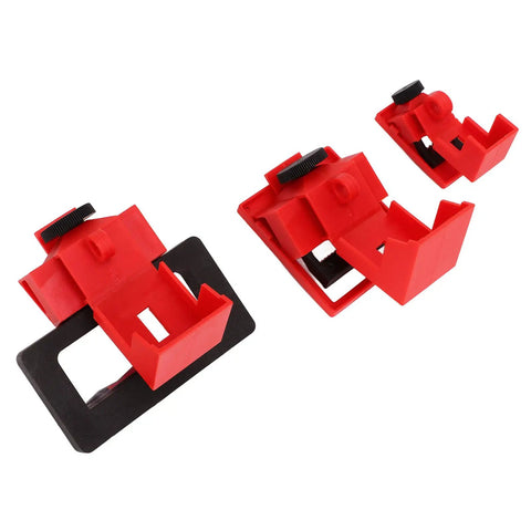Beefy Heavy Duty Circuit Breaker Lockout Kit Single Pole Clamp On Nylon Hardware 12 Pcs Industrial Safety Tagout Tools For Electrical