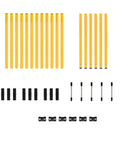2.6 Ft Dog Agility Obstacle Course Backyard Set With Wave Poles And Adjustable Hurdles Pack Of 3 Yellow components layout