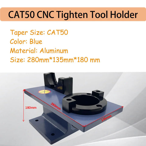 Universal CAT50 Tool Holder For CNC Milling With Horizontal And Vertical Clamping Quick Locking Fixture Pro Grade Durable Aluminum Body Dual Purpose Tool Holder And Fixture For Precise Milling Operations, 280x135x180mm