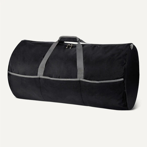 Massive Capacity Extra Large Foldable Nylon Duffle Bag For Travel And Storage With Zippered Pockets 150 Liter Capacity 32.4 Inch Size Black