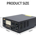 Beefy 13.8V 30A DC Power Supply For Radios With Cigarette Plug Regulated Switching Unit shown with dimensions.