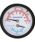 Dual Display Boiler Gauge Kit With 2.5 Inch Dial That Reads Pressure And Temperature, 0 To 75 PSI And 70 To 320 Fahrenheit front view