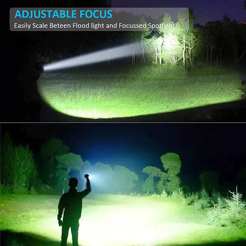 Rechargeable Magnetic LED Flashlight With COB Sidelight 1200 Lumen Waterproof Zoomable Beam in use outdoors