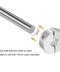 Beefy Double Split Shaft Collar Set for 10mm Shaft Clamp On with 30mm Outer Diameter showing fastening for a rod, anodized 6061 aluminum