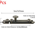 Bronze Slide Door Bolt Gate Security Lock Latch With Mounting Screws, antique style zinc alloy, 5 inch length, dimensions displayed.