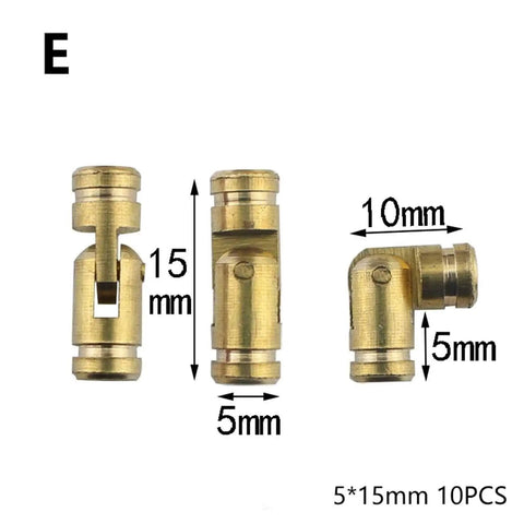 Close-up of Set Of 20 Dope Mini Copper Barrel Hinges For Small Boxes And Cases, 5x15mm Pro Grade Solid Brass Hinges.