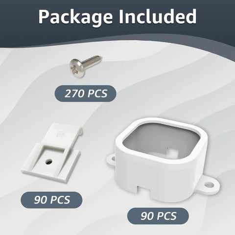 Mounting Brackets Kit For Govee Outdoor Lights Pro, 90 Light Clips And Tape Screw Clips Set components displayed