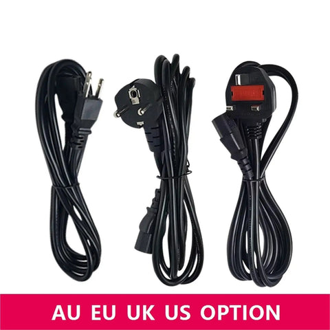 Power cable options for 3 Axis Digital Readout Panel With Color LCD Display for Milling Lathe And Grinder, AU EU UK US plugs.