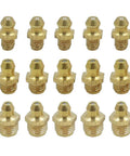 Brass M6 M8 M10 Thread Straight Grease Fittings Kit For Car 15 Piece Set High Temperature Resistant Leak Free Nipples