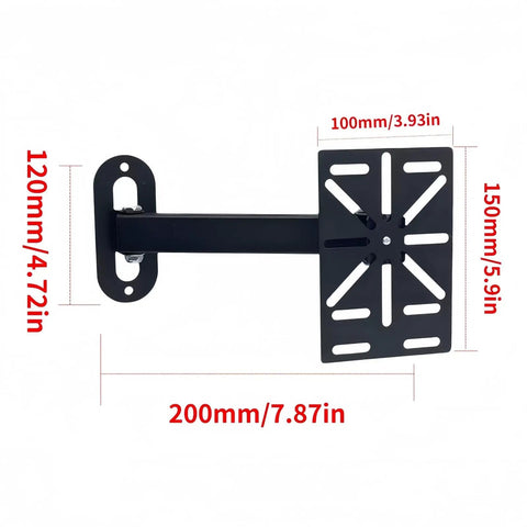 Go To Universal CCTV Camera Wall Mount Bracket For Dome PTZ And Ball Cameras, 7.87 inch black mount and plate image