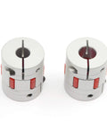 2 Pack Plum Shaped Aluminum Flexible Shaft Couplers 8mm To 10mm Bore D25 Length 30mm for 3D Printers CNC Machines and Motors