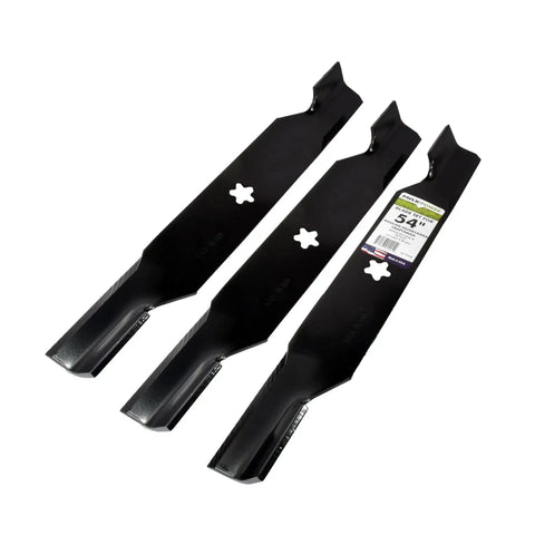 Three Blade Set For 54 Inch Mower Deck Fits Craftsman Husqvarna Poulan Replaces OEM 187256 And 532187256