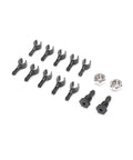 Cooling Line Accessories For Blackjack 24 RC Boat PRB 1282 Black Kit components include fittings and connectors.