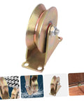 4 Inch V Shaped Bracket Cable Pulley Wheel With Ball Bearings For Heavy Duty Wire Rope Lifting And Material Handling In Industrial Settings