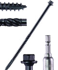 Heavy Duty Structural Lag Screws 8 Inch Size 14 50 Pack With Hex Head Rust Resistant Outdoor Timber Screws For Logs And Landscaping Coarse Thread Drive Bit Included