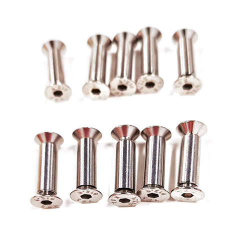 10 Pack Knife Handle Bolt Rivets Scale Screws Fasteners With Flat Hex Head Silver For Knife Making And Gearheads Adjustable Length