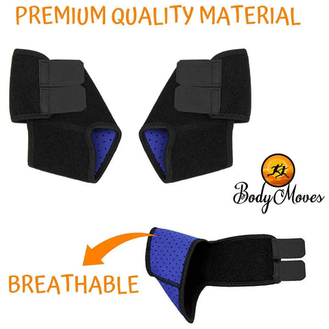 Kids Ankle Brace With Adjustable Support And Hot Cold Ice Pack for Sprain Recovery, black material, breathable design, medium size.