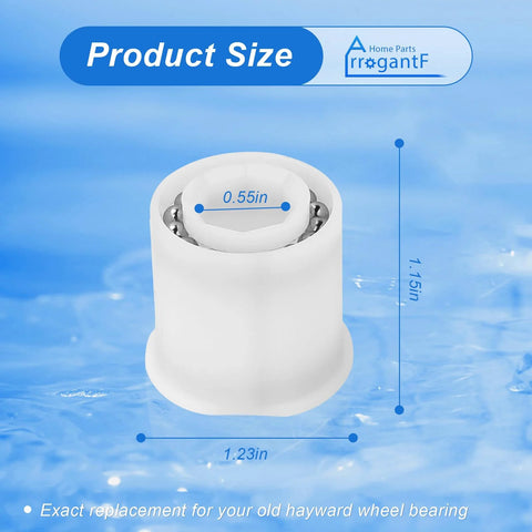 ArrogantF wheel bearing replacement for Hayward pool cleaners, white plastic housing, 2-pack