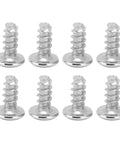 Eight silver metal screws for Tough As Nails Outdoor Junction Box With Transparent Cover And Buckle IP66 Weatherproof ABS Enclosure.