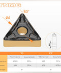 Diagram showing dimensions of Pro Grade Semi Finishing Carbide Inserts TNMG432 And TNMG220408 MD for Metal Lathe Cutting Steel